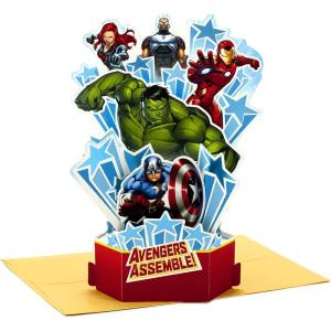 Hallmark Paper Wonder Avengers Pop Up Birthday Card (Iron Man, Hulk, Captain America)(Pop Up  Iron Man  Hulk  Captain America)