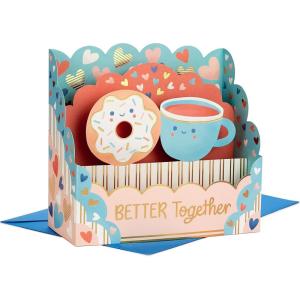 Hallmark Paper Wonder Better Together Pop Up Card (Coffee & Donuts) for Anniversary, Sweetest Day, Love