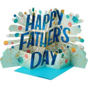 Hallmark Paper Wonder Displayable Jumbo Easter Card or Centerpiece (Accordion Fold Pop Up Easter Eggs and Flowers)(Jumbo Pop Up  Happy Father’s Day)