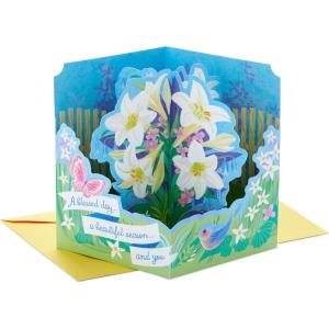 Hallmark Paper Wonder Displayable Pop Up Easter Card (Lilies)(Pop Up Lilies Card  Blessed Day)