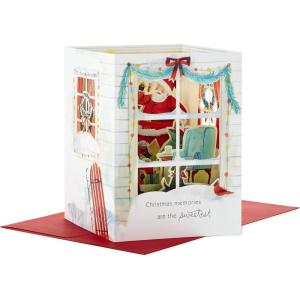 Hallmark Paper Wonder Displayable Pop Up Honeycomb Christmas Card (Santa Claus)(Santa in Window)