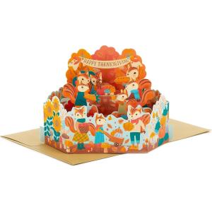 Hallmark Paper Wonder Displayable Pop Up Thanksgiving Card (Woodland Feast)(Pop Up  Woodland Feast)