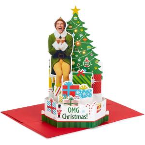 Hallmark Paper Wonder Elf Displayable Pop Up Christmas Card with Sound (Buddy the Elf)(Elf Pop Up Card)