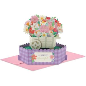 Hallmark Paper Wonder Mother’s Day Pick-a-Title Customizable Pop-Up Card (Flower Cart) for Birthdays, Thinking of You(Flower Cart)