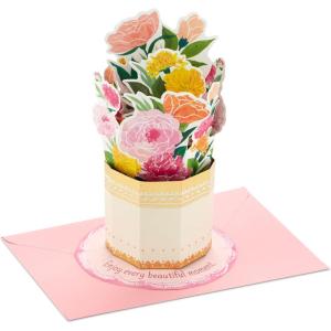 Hallmark Paper Wonder Mother’s Day Pop Up Card (Bouquet, Gold Vase)(Pop Up Bouquet in Gold Vase  For Mother’s Day)