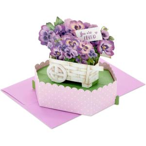 Hallmark Paper Wonder Mother’s Day Pop Up Card (Cart of Pansies) for Birthday for Her, Spring, Any Occasion(Cart of Pansies)
