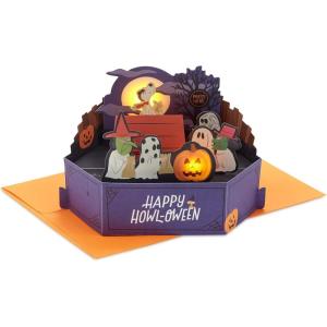 Hallmark Paper Wonder Peanuts Musical 3D Pop-Up Halloween Card With Light (Snoopy Happy Howl-oween)