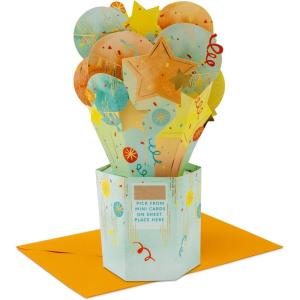 Hallmark Paper Wonder Pop Up Birthday Card, Thank You Card, Encouragement Card, All Occasion Card (Pineapple)(Stars and Balloons)