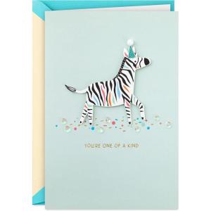Hallmark Paper Wonder Pop Up Birthday Card for Kids (Jungle Animals)(Zebra  One of a Kind)