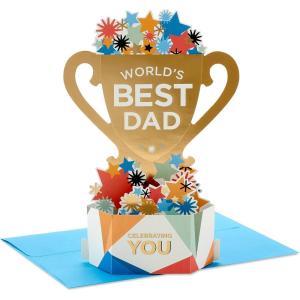 Hallmark Paper Wonder Pop Up Father’s Day Card (World’s Best Dad Trophy) or Birthday Card for Dad(World’s Best Dad)