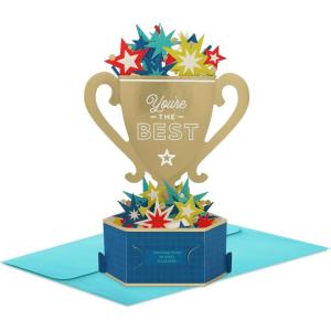 Hallmark Paper Wonder Pop Up Father’s Day Card (World’s Best Dad Trophy) or Birthday Card for Dad(You’re the Best)