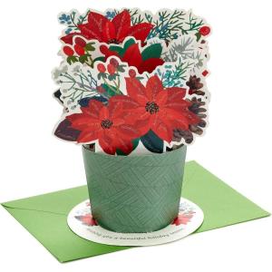 Hallmark Paper Wonder Pop Up Holiday Card (Magnolia Displayable Bouquet)(Poinsettia Bouquet)
