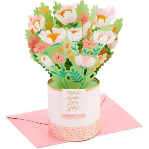 Hallmark Paper Wonder Pop Up Valentines Day Card, Displayable Bouquet (Today, Tomorrow, Always), 699VFE1171(Pink and Gold Bouquet)