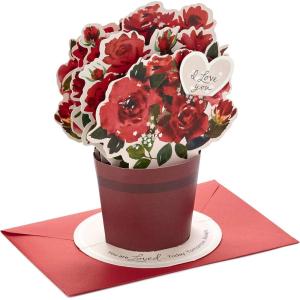 Hallmark Paper Wonder Pop Up Valentines Day Card, Displayable Bouquet (Today, Tomorrow, Always), 699VFE1171(Red)