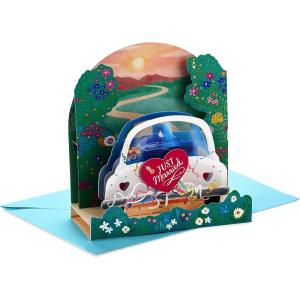 Hallmark Paper Wonder Pop Up Wedding Card (Mr. and Mrs.)(Multicolor)