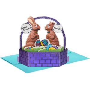 Hallmark Paper Wonder Shoebox Funny Easter Pop-Up Card (Chocolate Bunnies) for Kids, Friends, Family(Chocolate Bunnies)