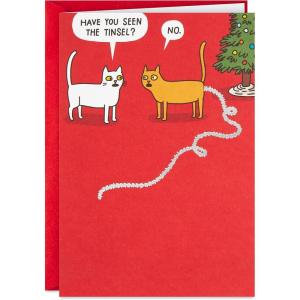 Hallmark Paper Wonder Shoebox Funny Pop Up Christmas Card (Christmas Cod Fish)(Funny Tinsel Cat Card)