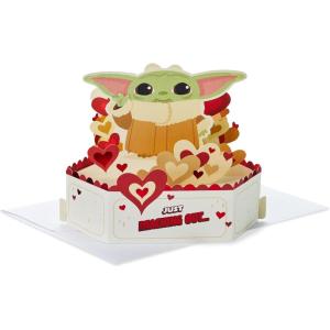 Hallmark Paper Wonder Star Wars Mother’s Day Pop Up Card (Baby Yoda) for Anniversary, Romantic Birthday, Love, May the 4th(Yoda Pop Up  Reaching Out)