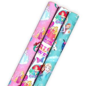Hallmark Paw Patrol Christmas Wrapping Paper Rolls (3 Rolls: 105 Sq. Ft. Total) Gift Wrap for Kids, Grandchildren, Toddlers(Disney Princess)