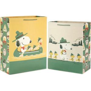 Hallmark Peanuts 13″ Large Gift Bag with Tissue Paper (Snoopy, Charlie Brown, Linus, Lucy) for Birthdays, Christmas, Fans(Snoopy and Woodstock)