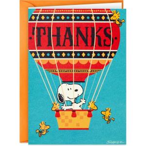 Hallmark Peanuts Thank You Cards, Snoopy in Hot Air Balloon (20 Cards with Envelopes)