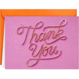 Hallmark Pink Thank You Notes (40 Blank Cards with Envelopes) for Bridal Showers, Birthdays, Graduations