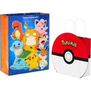 Hallmark Pokémon Wrapping Paper Rolls – Pikachu, Charmander, Bulbasaur Gift Wrap Paper (Set of 3 Rolls: 60 sq. ft. ttl.) for Birthday, Kids Parties, Gamers, Christmas Presents(Gift Bags)