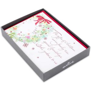 Hallmark Religious Christmas Boxed Cards, Inspirational Quote (16 Cards and 17 Envelopes)(White   Red with multicolor)