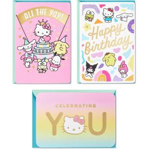 Hallmark Sanrio Hello Kitty Cute Birthday Cards (3 Cards with Envelopes)