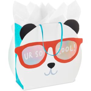Hallmark Sesame Street 13″ Large Gift Bag with Tissue Paper (Big Bird, Elmo, Grover, Cookie Monster) for Birthdays, Christmas, Back to School(Panda in Sunglasses)