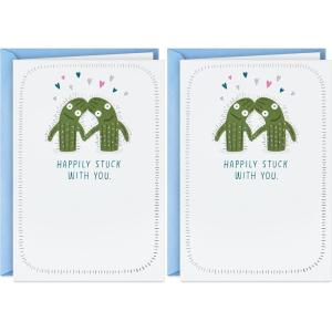 Hallmark Shoebox Funny Anniversary Card for Husband, Wife, Partner (Cactus)(11 (Pack of 2))