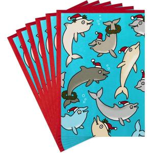 Hallmark Shoebox Funny Christmas Cards Pack, Dogs and Cats (6 Holiday Cards with Envelopes)(All-porpoise  6 Cards With Envelopes)