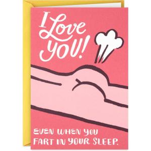 Hallmark Shoebox Funny Valentine’s Day Card for Significant Other (Fart in Your Sleep) for Anniversary, Love, Romantic Birthday, Sweetest Day(Fart in Your Sleep)