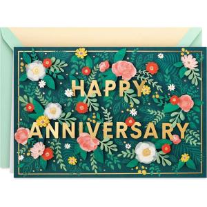 Hallmark Signature Anniversary Card for Husband, Wife, Boyfriend, Girlfriend (Flowers)(Flowers)