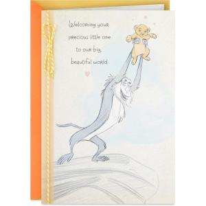 Hallmark Signature Baby Shower Card for New Parents (Baby Icons) Welcome New Baby, Congratulations, Gender Reveal(Lion King  Baby Simba)