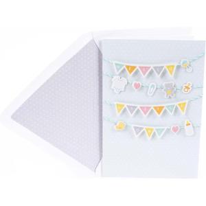 Hallmark Signature Baby Shower Card for New Parents (Stroller) Welcome New Baby, Congratulations, Gender Reveal(Hello Little One)