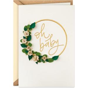 Hallmark Signature Baby Shower Card for New Parents (Stroller) Welcome New Baby, Congratulations, Gender Reveal(Oh Baby)