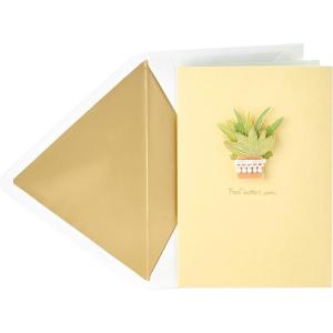 Hallmark Signature Get Well Soon or Sympathy Card (Heart Bandage)(Plant)