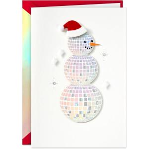 Hallmark Signature Holiday Card (Disco Ball Snowman)
