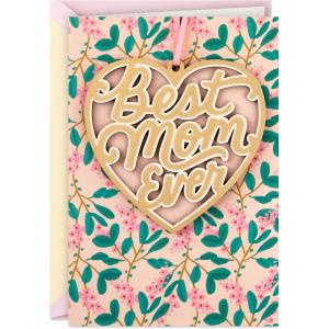 Hallmark Signature Mothers Day Card (Removable Best Mom Ever Ornament)(Best Mom Ever  Removable Ornament)