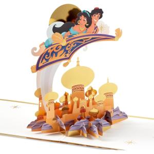 Hallmark Signature Paper Wonder Disney Princess Pop-Up Card (Aladdin, A Whole New World) for Weddings, Graduations, New Jobs(Aladdin)