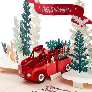 Hallmark Signature Paper Wonder Pop Up Christmas Card (Merry Christmas)(Red Truck Pop Up)