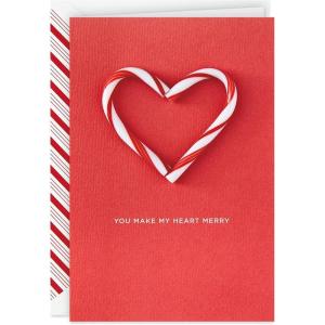 Hallmark Signature Romantic Christmas Card for Husband, Wife, Boyfriend, Girlfriend (Love You More)(Candy Cane Heart)