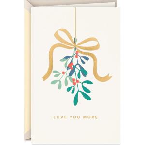 Hallmark Signature Romantic Christmas Card for Husband, Wife, Boyfriend, Girlfriend (Love You More)(Love You More Mistletoe)