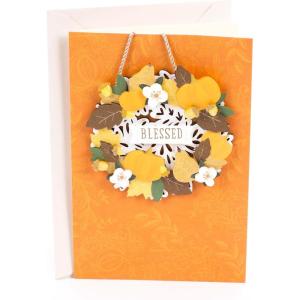 Hallmark Signature Thanksgiving Card (Fancy Pumpkins)(Removable Wreath Ornament)