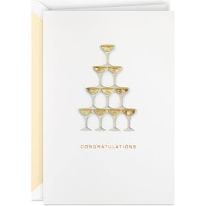 Hallmark Signature Wedding Card, Bridal Shower Card, Engagement Card (Champagne)(Champagne)