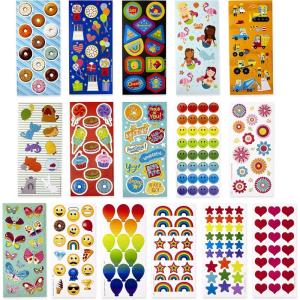 Hallmark Stickers for Kids (Pack of 258 Stickers, 16 Sheets—Mermaids, Rainbows, Hearts, Dogs, Cats, Donuts)(Variety Pack Stickers)