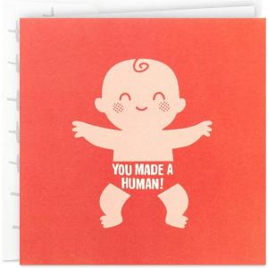 Hallmark Studio Ink Baby Shower Card for New Parents (Made a Human) Welcome New Baby, Congratulations, Gender Reveal(Made a Human)