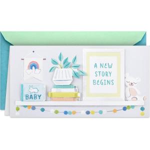 Hallmark Studio Ink Baby Shower Card for New Parents (Made a Human) Welcome New Baby, Congratulations, Gender Reveal(New Story Begins)