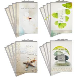 Hallmark Sympathy Cards Assortment, Nature (16 Assorted Thinking of You Cards with Envelopes)